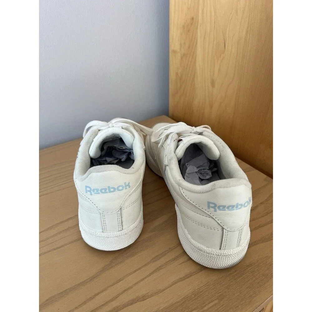 Reebok Club C85 Women White Leather Low Top Athletic Sneakers Rubber Outsole 8.5